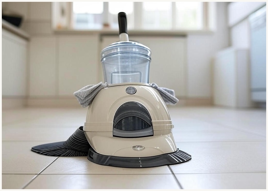 코멧 물걸레 청소기 세척 탈수통 + 밀대봉 + 극세사 걸레 2개입