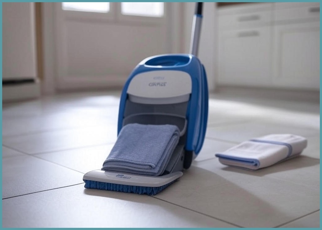 코멧 물걸레 청소기 세척 탈수통 + 밀대봉 + 극세사 걸레 4개입