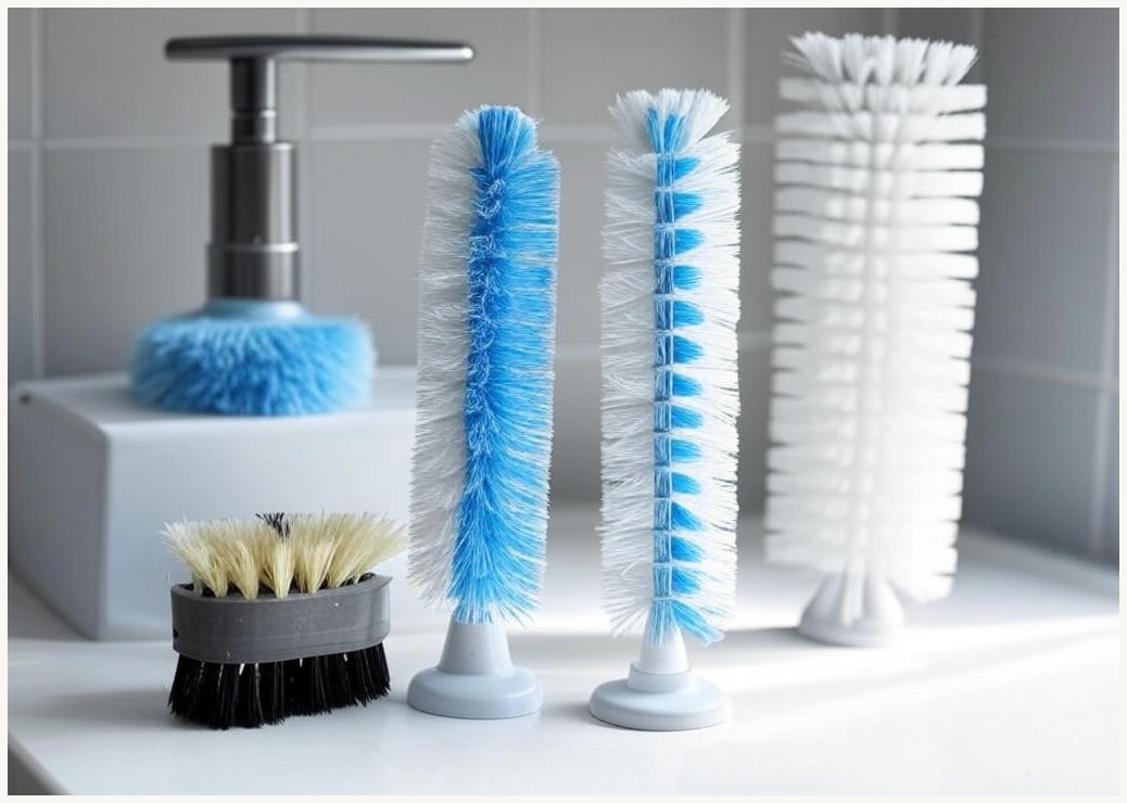 코멧 욕실 청소용 브러쉬 세트,다용도 걸이 + 손잡이 세척솔 + 사각 바닥솔 + 유리 닦이 틈새솔+ 롱틈새솔