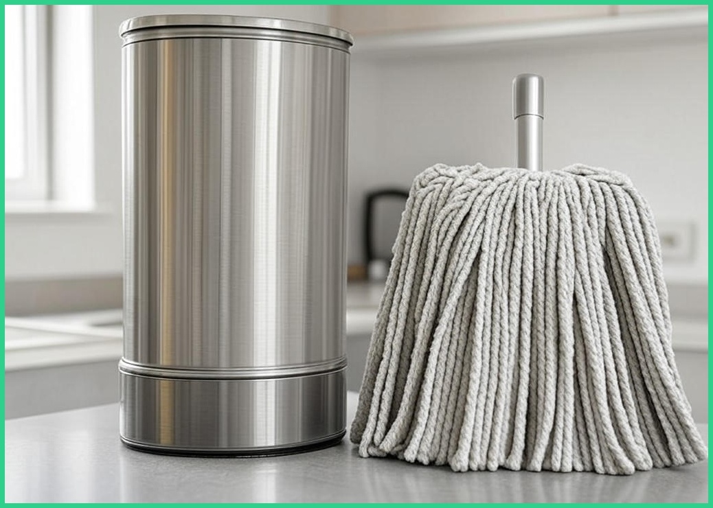 하비티 스테인리스 스핀 통돌이 탈수통 + 회전 물걸레 밀대 + 걸레 2p 세트 - 이미지 1